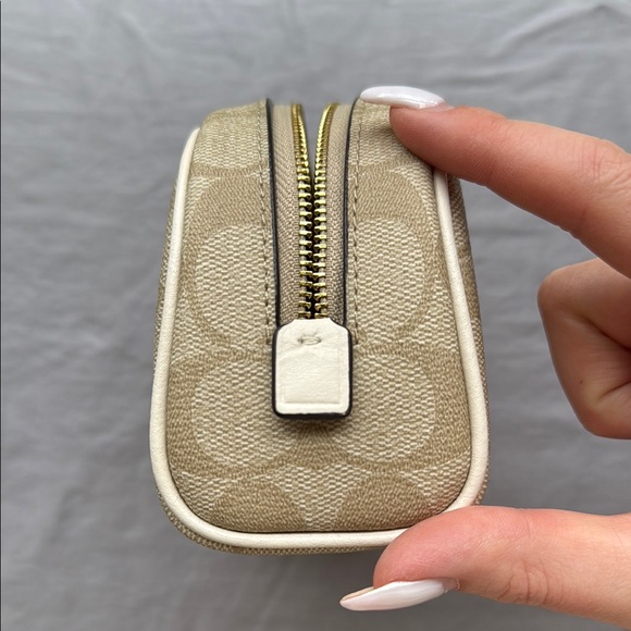 Coach Beige Monogram Cosmetic Bag - Picture 5 of 5